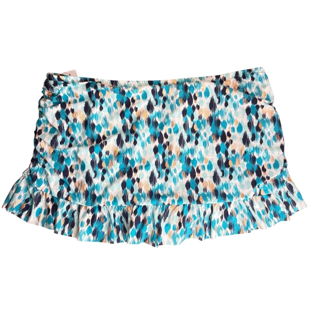 NWT La Blanca Women's Skirted Ruffle Hipster Bikini Swimsuit‎ Bottom 16 Plus - Picture 2 of 9